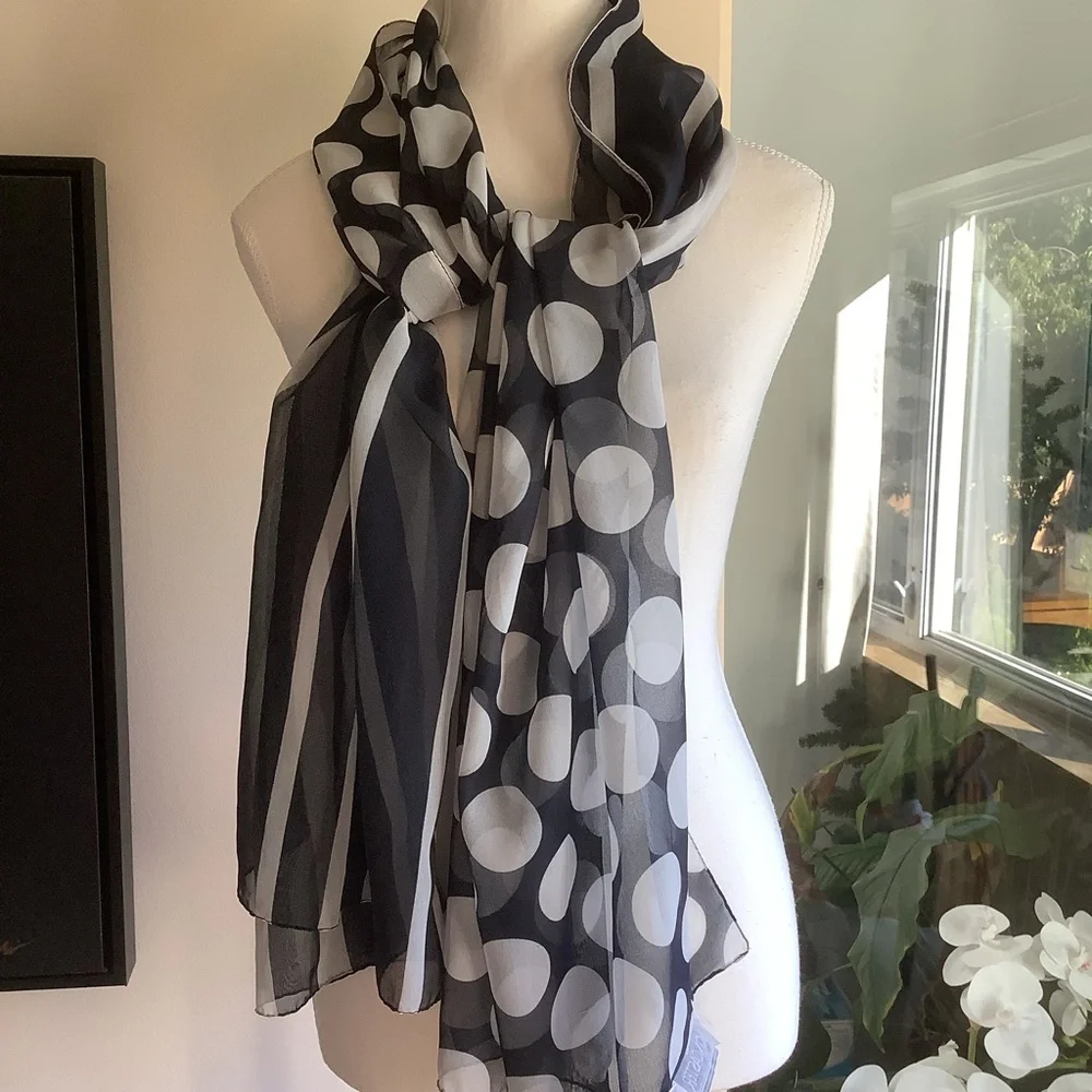 Doncaster Polka Dot and Striped Scarf/Wrap